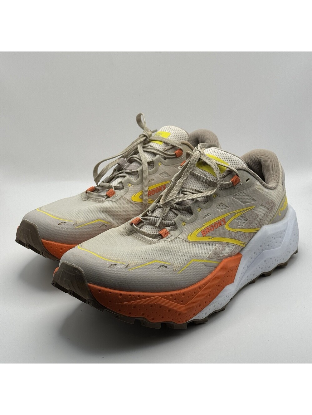 Brooks Caldera 7 Shoes Mens Size 11.5 Beige Trail Running Sneakers 1104151D249
